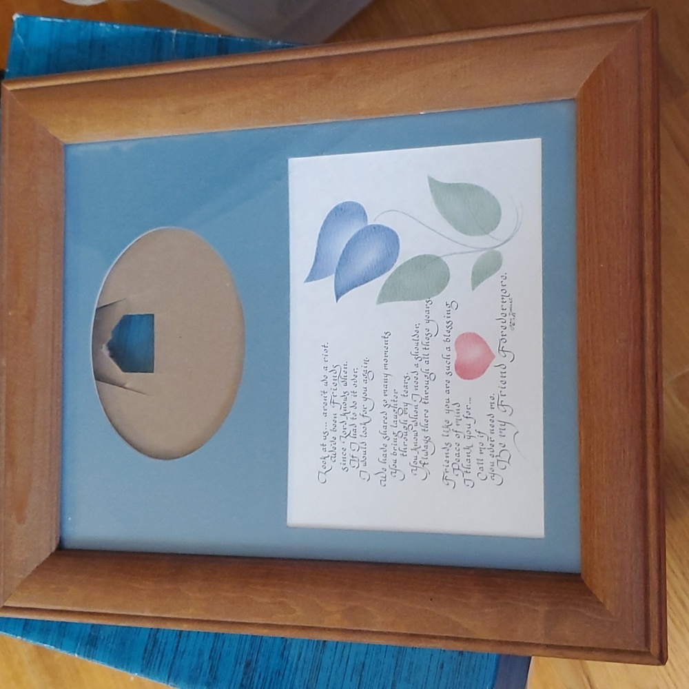 Picture frame with saying
